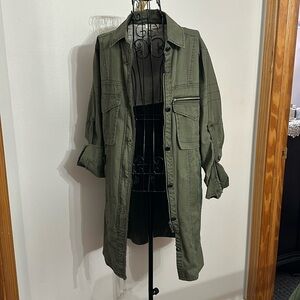 Long army green utility Jacket